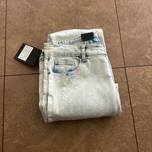 Blue wash jeans with white stripe size is 36x32